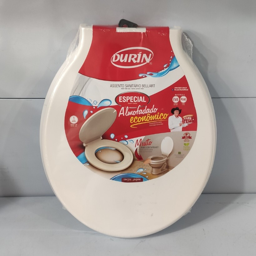 Assento Almofadado Durin Oval Economico Bege