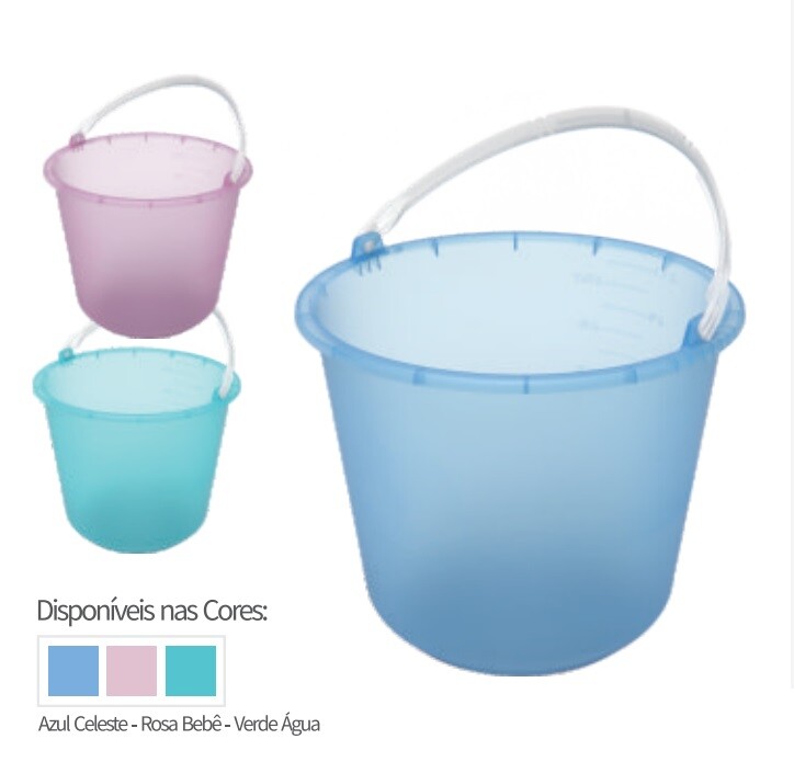 Balde Plastico Limpeza 12l Colors Multi Lar Metasul