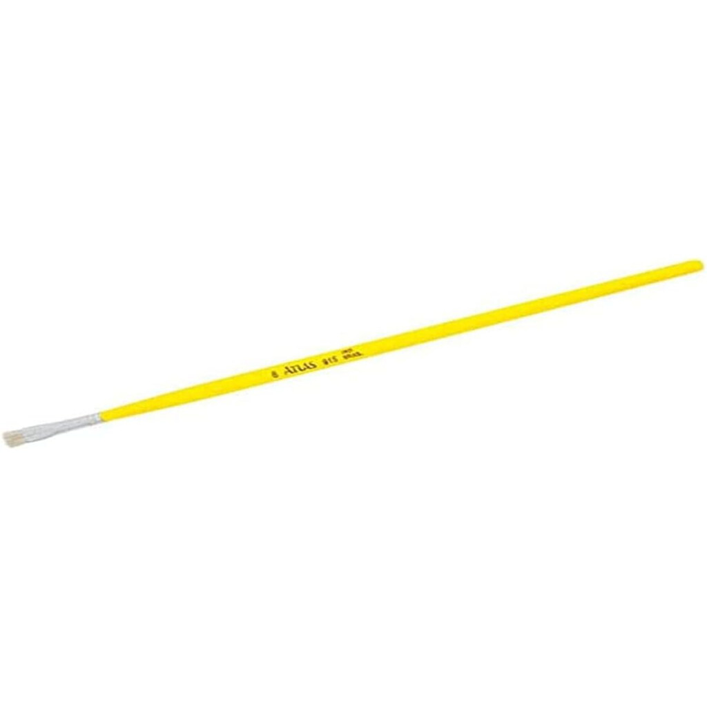 Atlas - Pincel Artístico Achatado com Cerdas de Pelo Suíno de 22mm e Cabo Amarelo