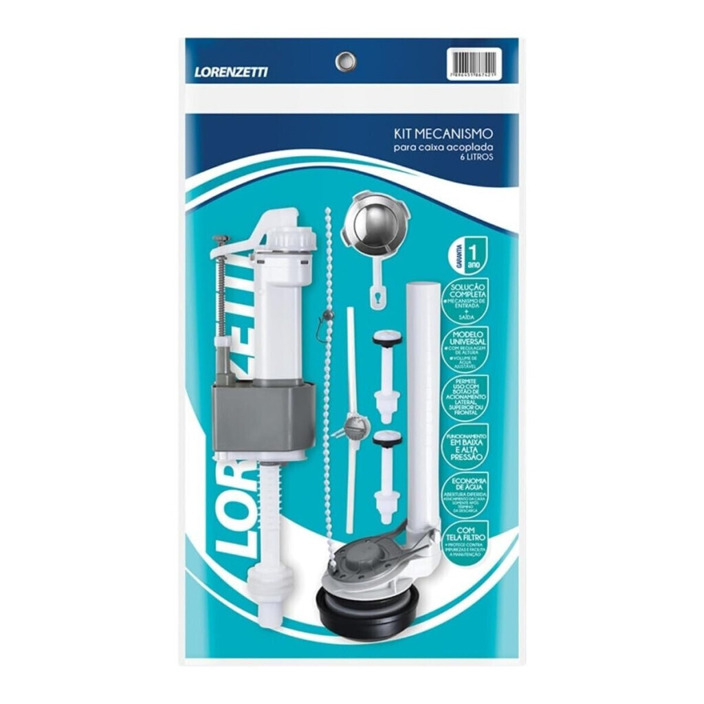 Kit Mecanismo Caixa Acoplada 6 Litros Universal Lorenzetti