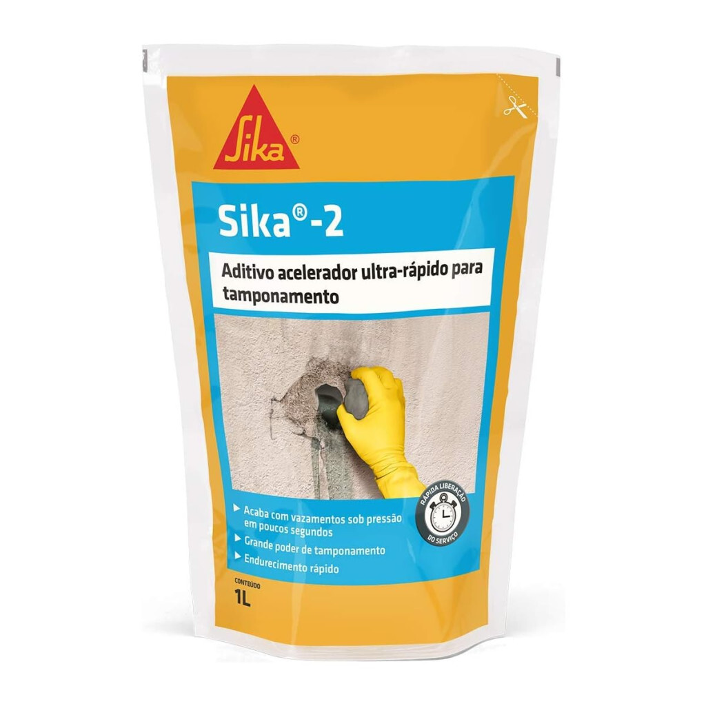 Aditivo Impermeabilizante - Sika-2 Vermelho - para Pastas de Cimento - Uso em Concreto - 1l - Sika