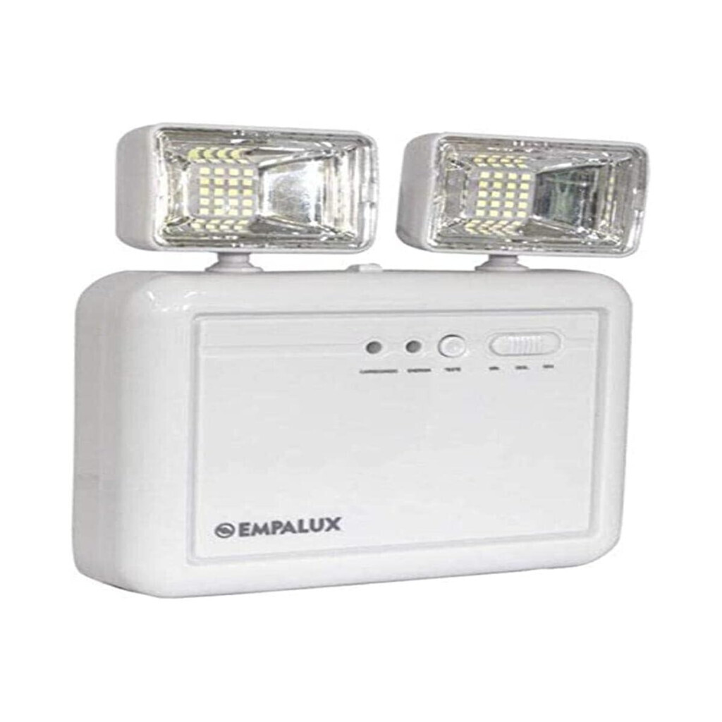 Iluminação de Emergência 2 Faróis Quadrados 1200lm 8w 3.7v 2.2ah, Branco, Empalux