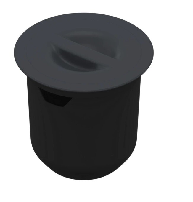 Lixeira Embutir Plastico 8l Br/pt 27,5cm Metasul