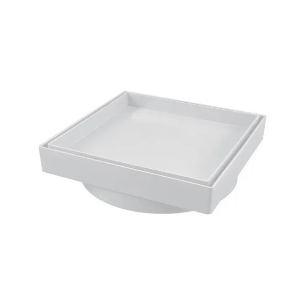 Ralo Oculto Quadrado - 15x15cm Branco - Estrela