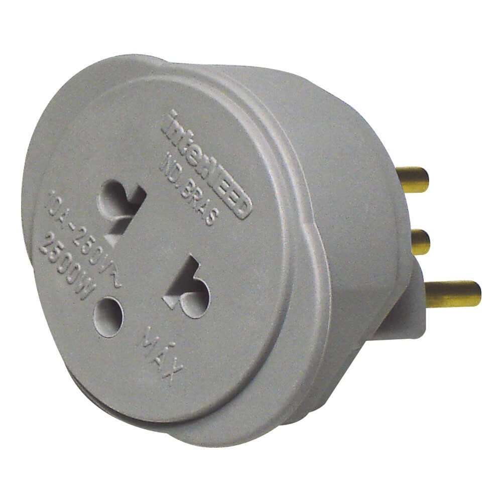 Adaptador Universal 2p+t Cinza