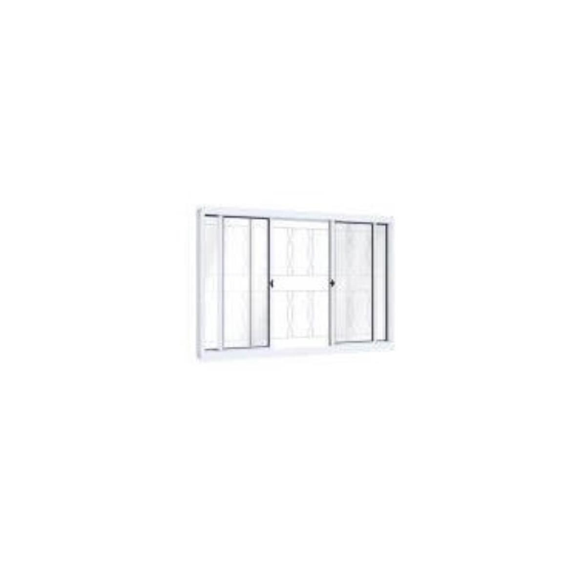 Janela de Aço Riobras 4 Folhas com Grade 100x100 Pronto Cor