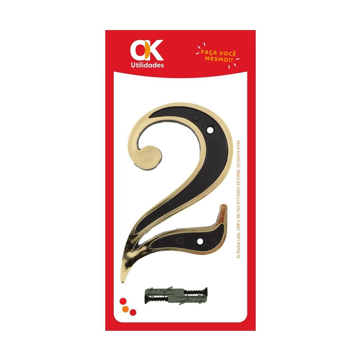Numeral Residencial Castellar N°2 - Plástico de Alta Durabilidade