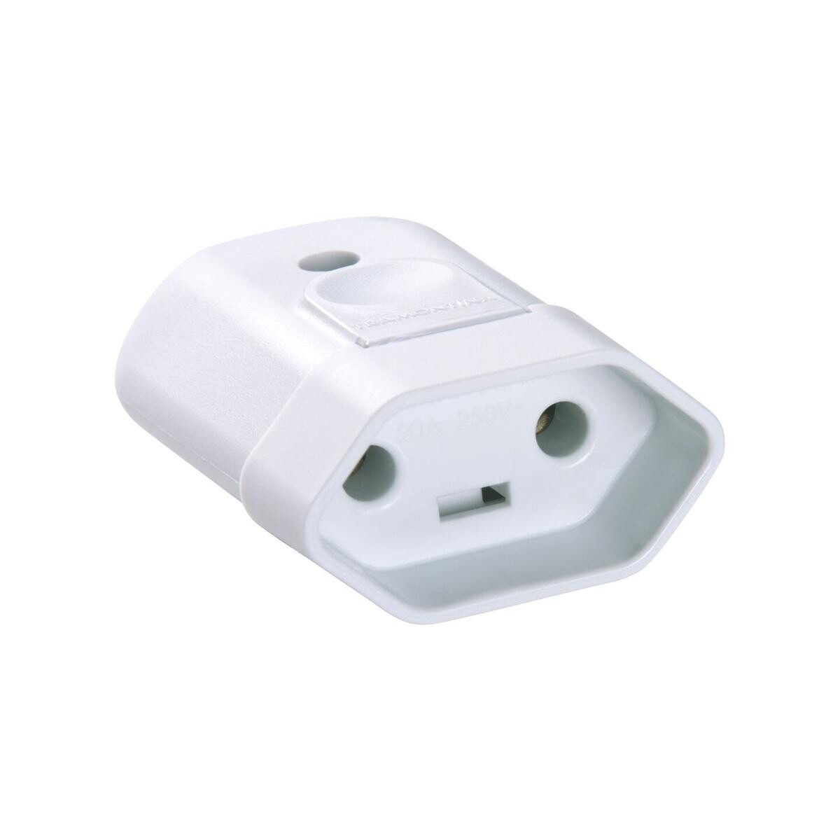 Plug Fêmea Tramontina 2 Pinos 20a/250v Branco