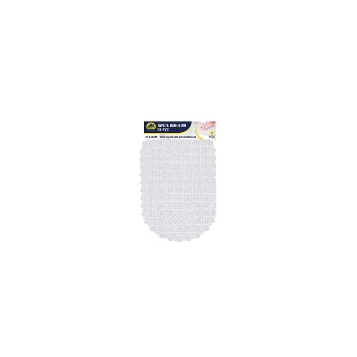 Tapete Pvc Oval Transparente Simples 37x66cm - Proteção Durável