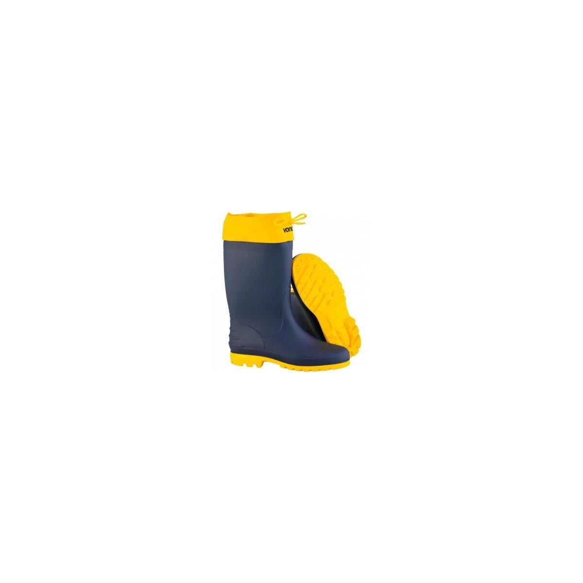 Bota Pvc Vonder 43/44 Azul e Amarela com Forro e Polaina