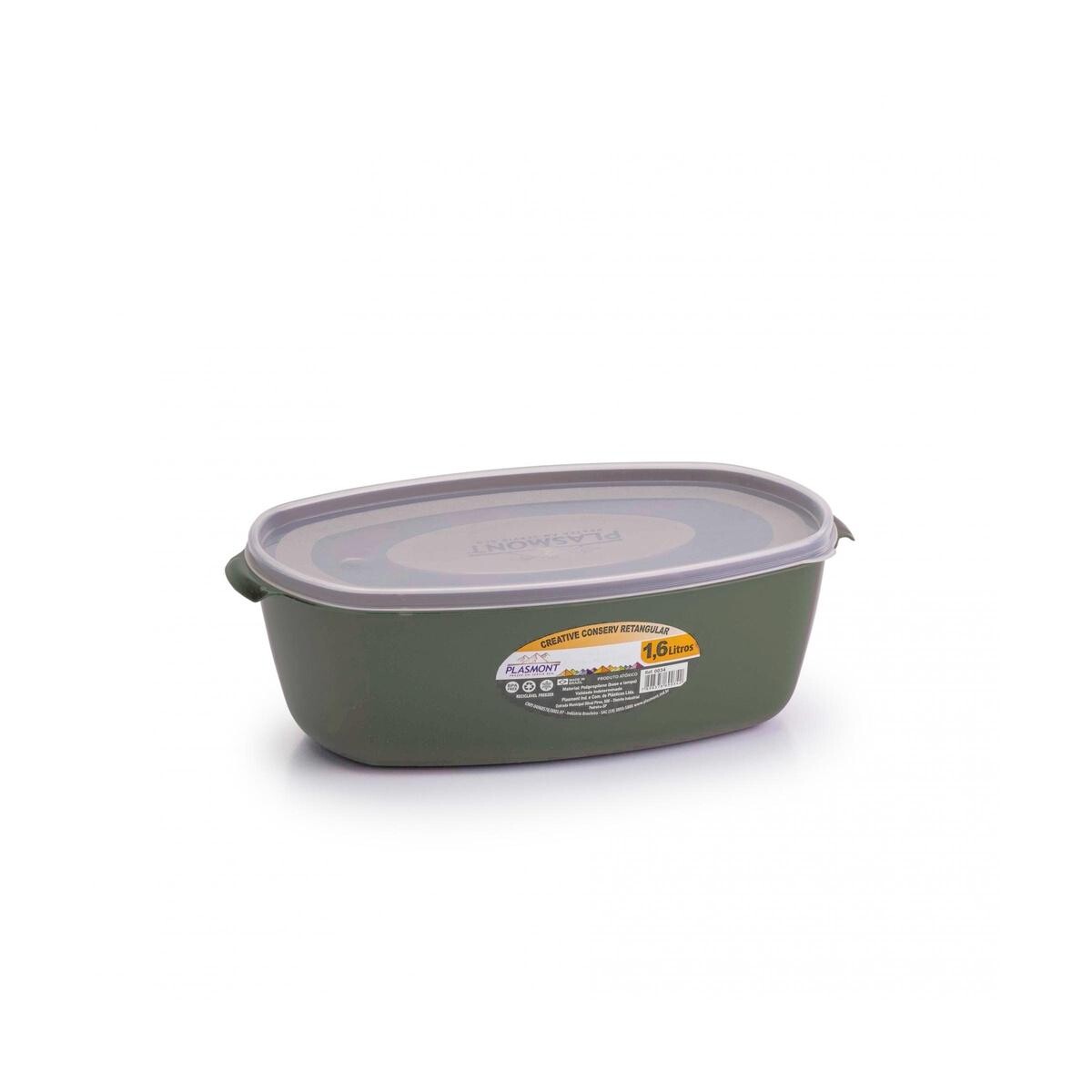 Conservador Retangular Creative 1,6 Litros Transparente