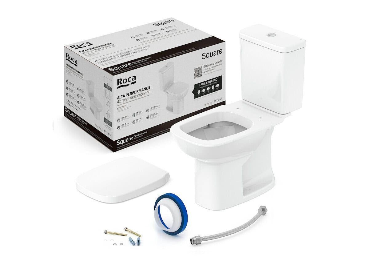 Combo Bacia Sanitária com Caixa Acoplada Roca Debba Square Branca