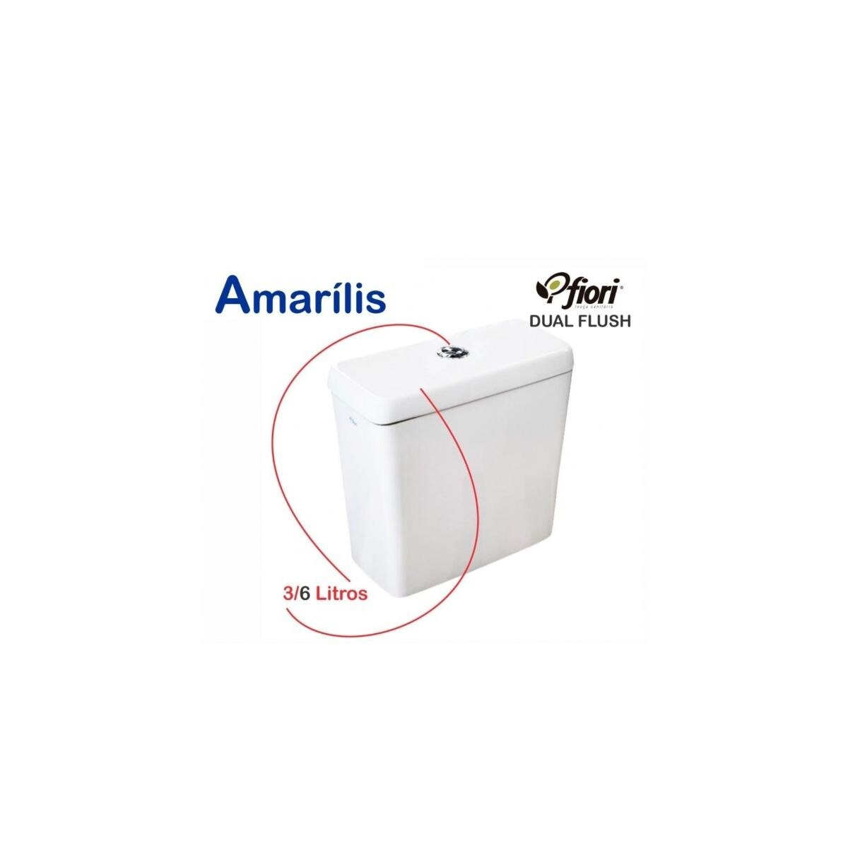 Caixa Acoplada Fiori Amarilis Dual Flush Branco - Durabilidade Abnt