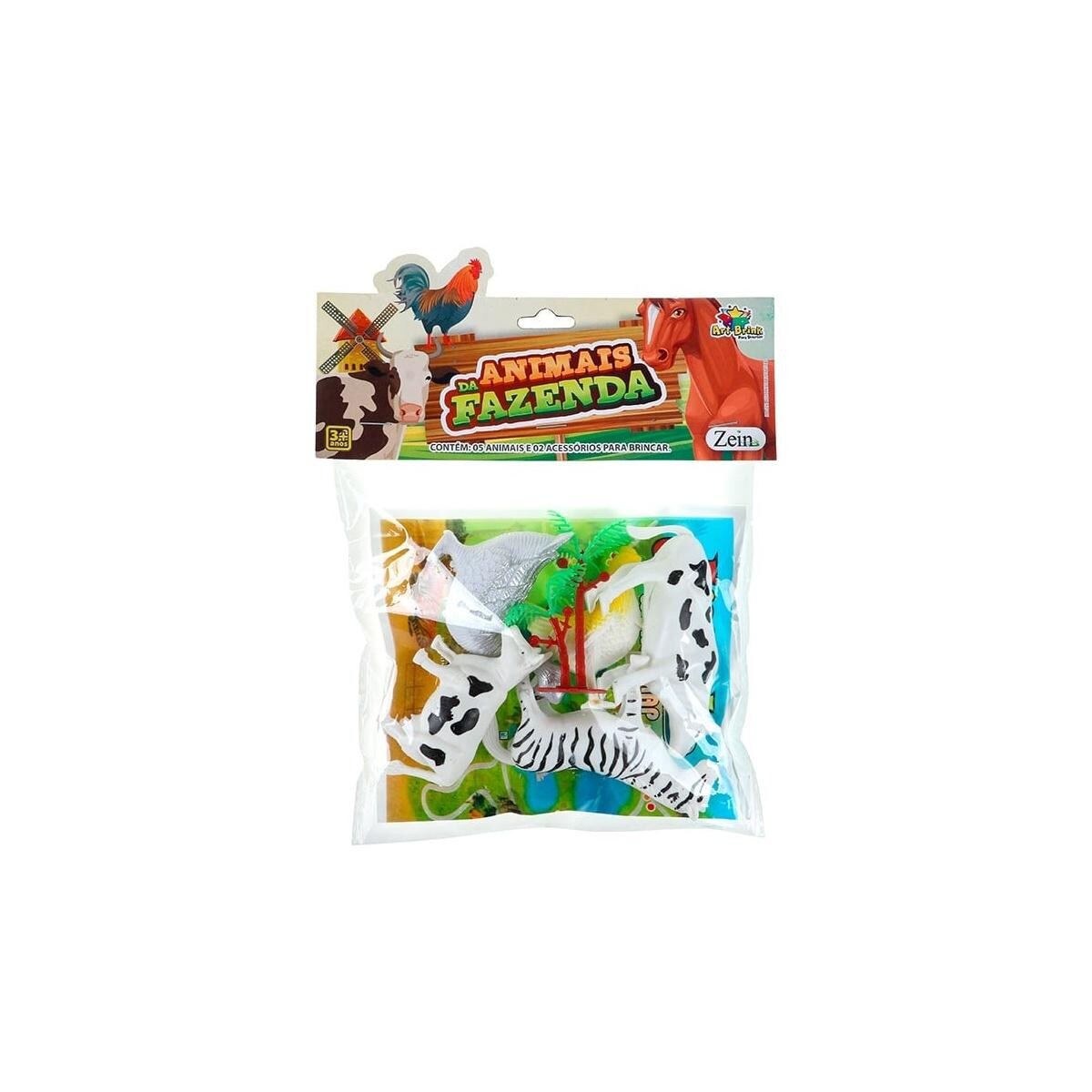 Animais da Fazenda com 7 Peças Art Brink