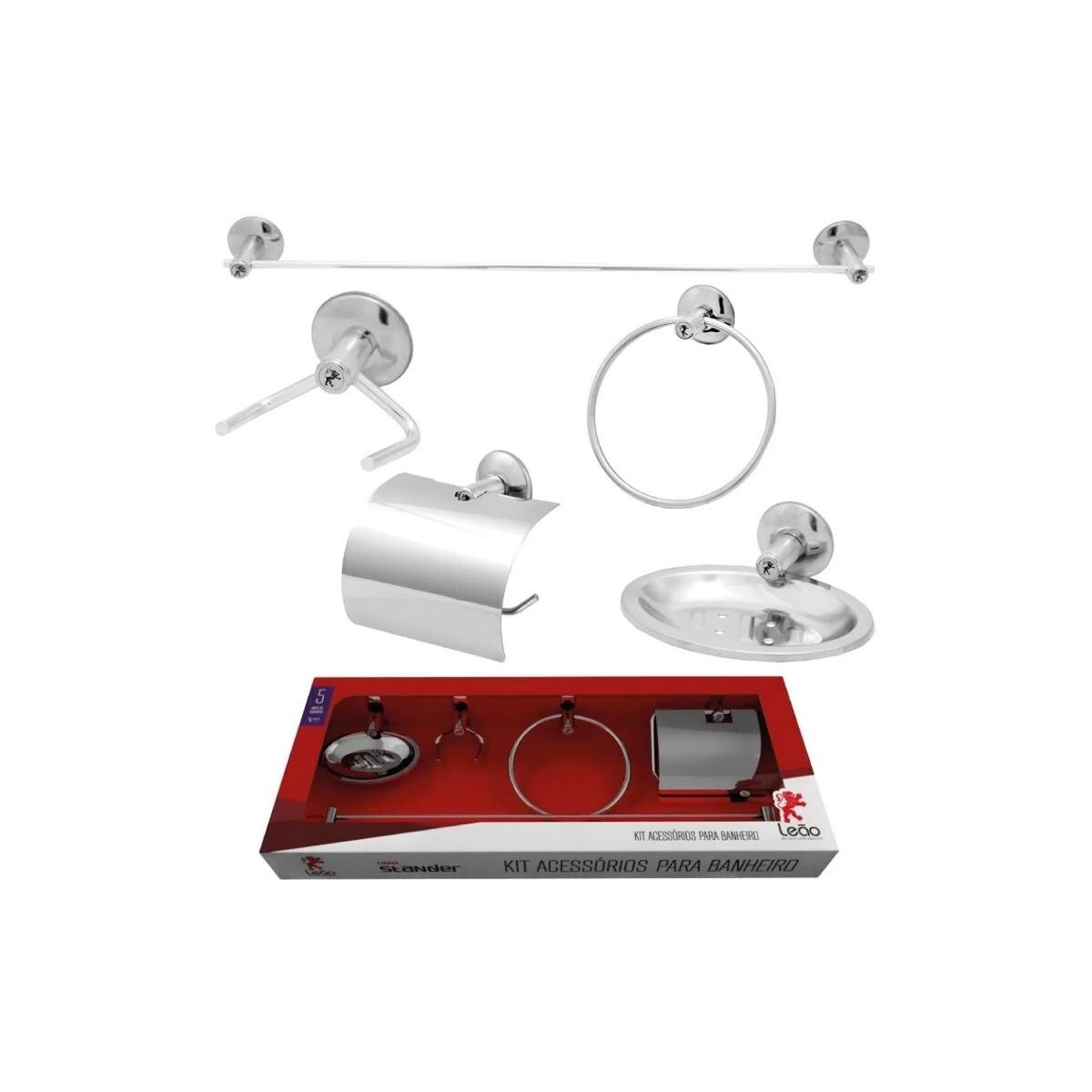 Kit Acessórios para Banheiro Master Leão 5 Peças Completo