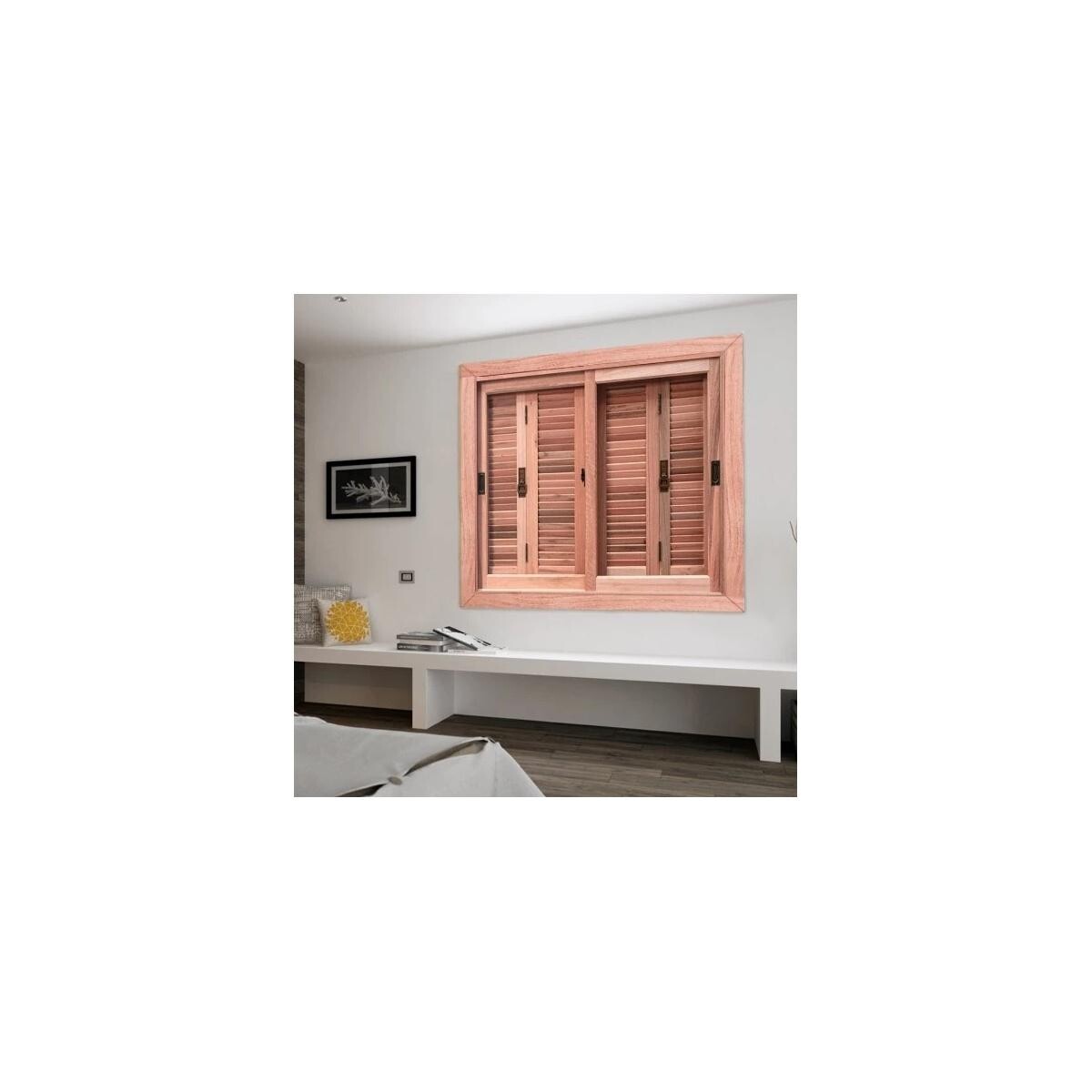 Janela de Correr Alumínio Esel Ang Je121 200x120cm Vidro Laminado