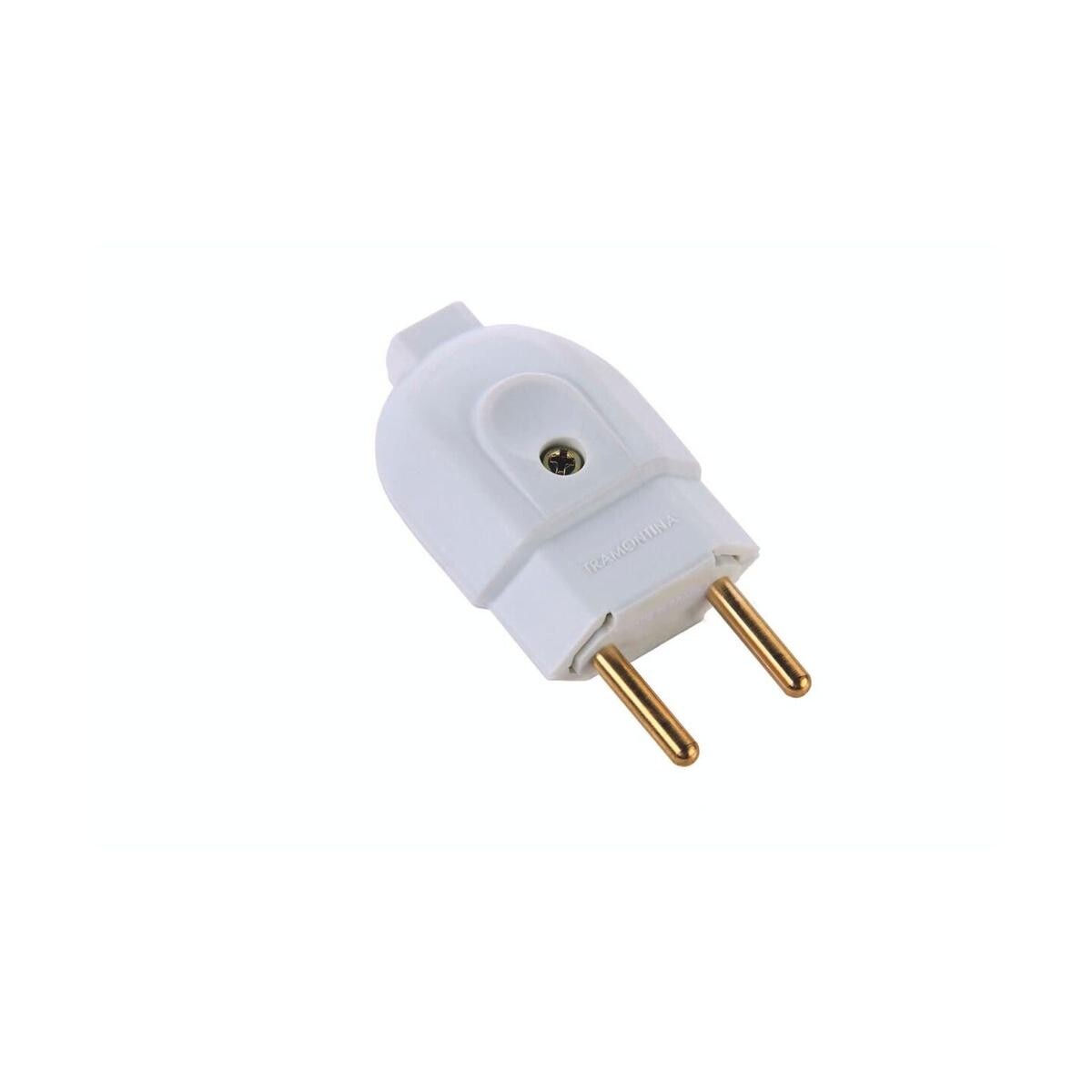 Plug Macho Elétrico 2 Pinos 20a Branco Tramontina