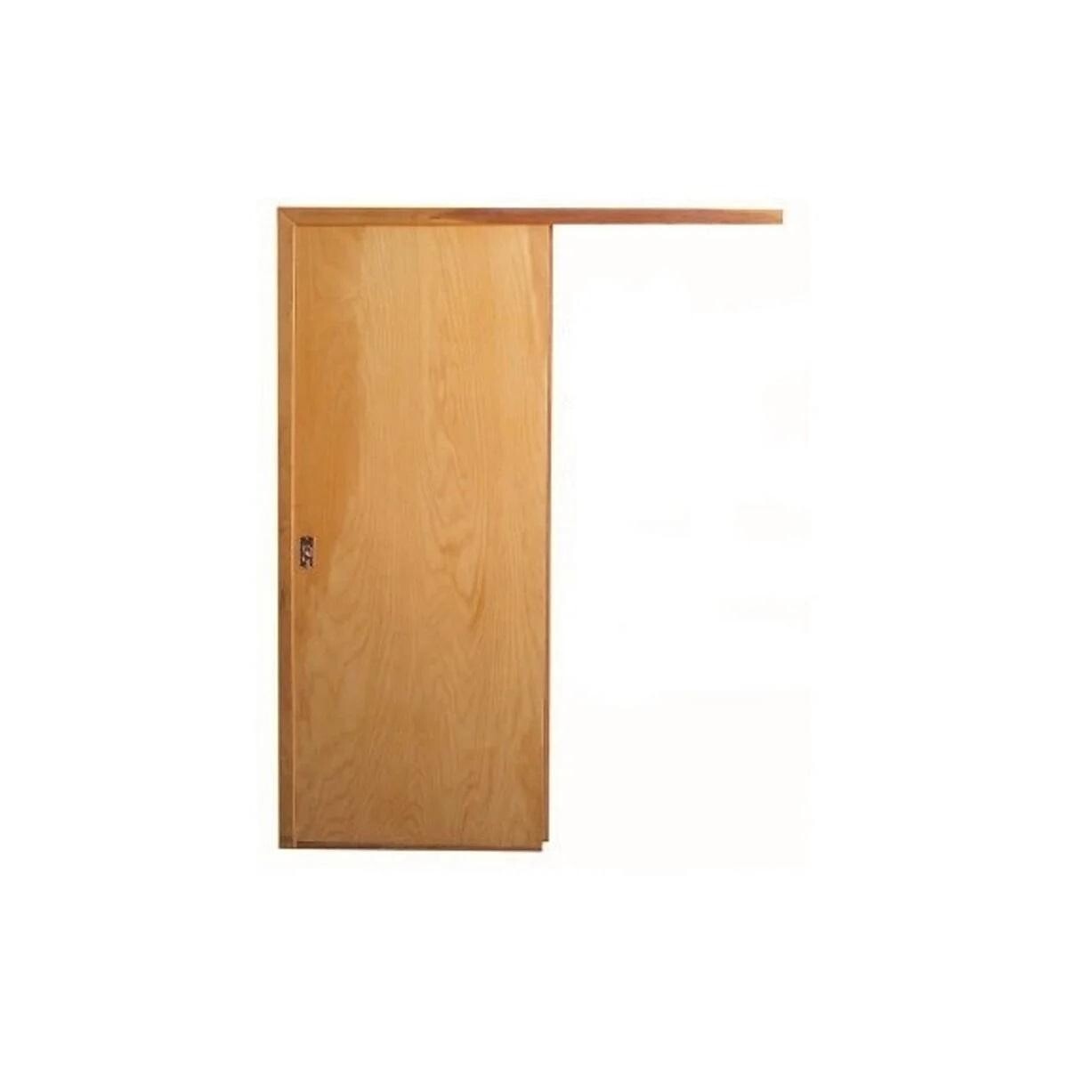 Porta de Correr Interna Amescla 82x212x9,5 Direita com Marco Eucalipto