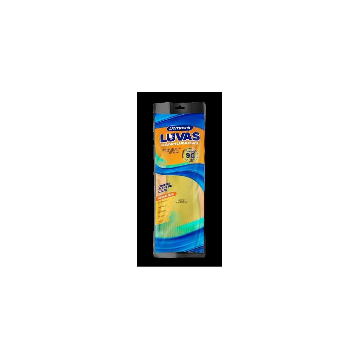 Luva de Látex Bompack Ranhuras Tamanho M