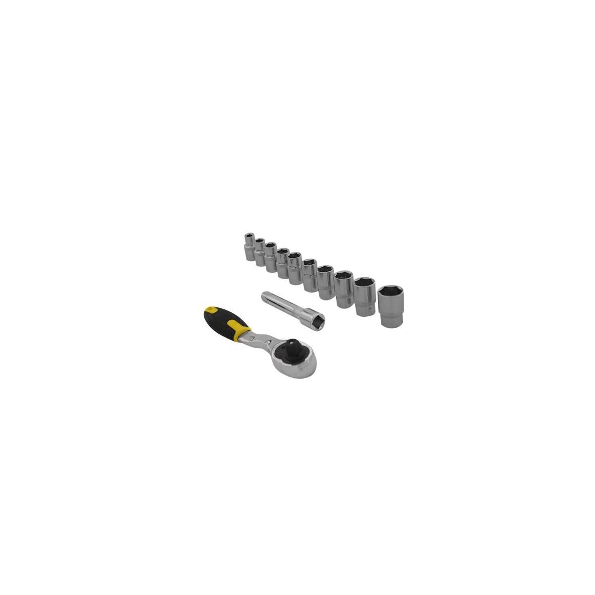 Jogo de Soquete 1/2 Cromo Vanádio Dtools 12 Peças Durabilidade