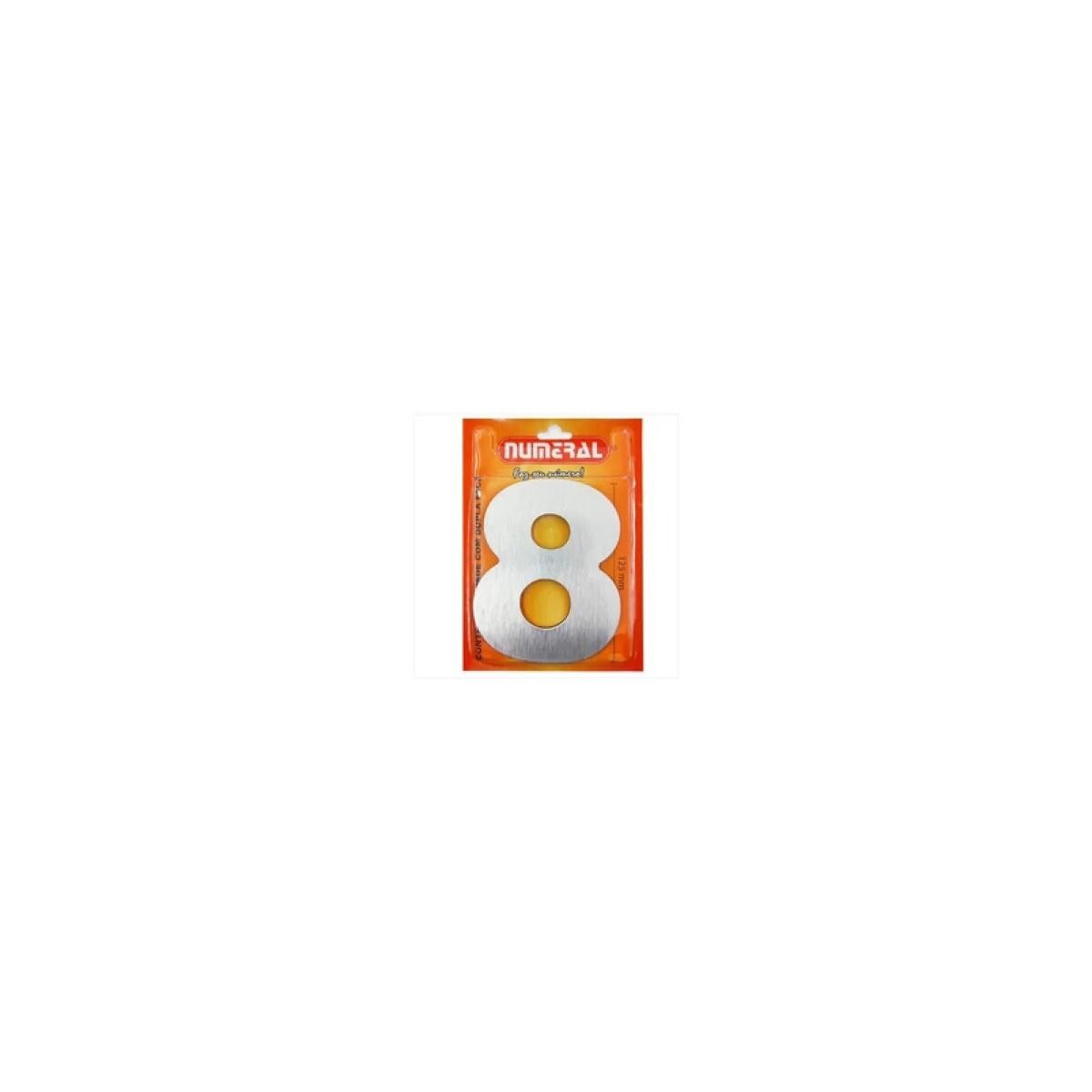 Número Residencial 3d Aço Escovado 125mm - Nº 8 Numeral