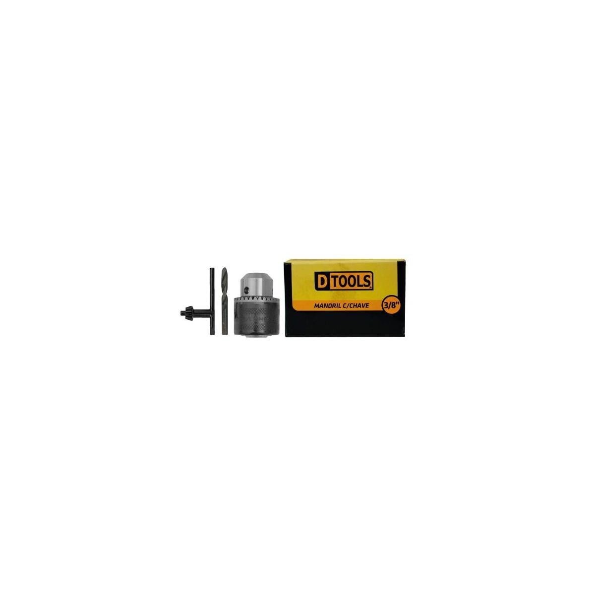 Mandril com Chave 3/8mm Dtools - Alta Precisão e Resistência