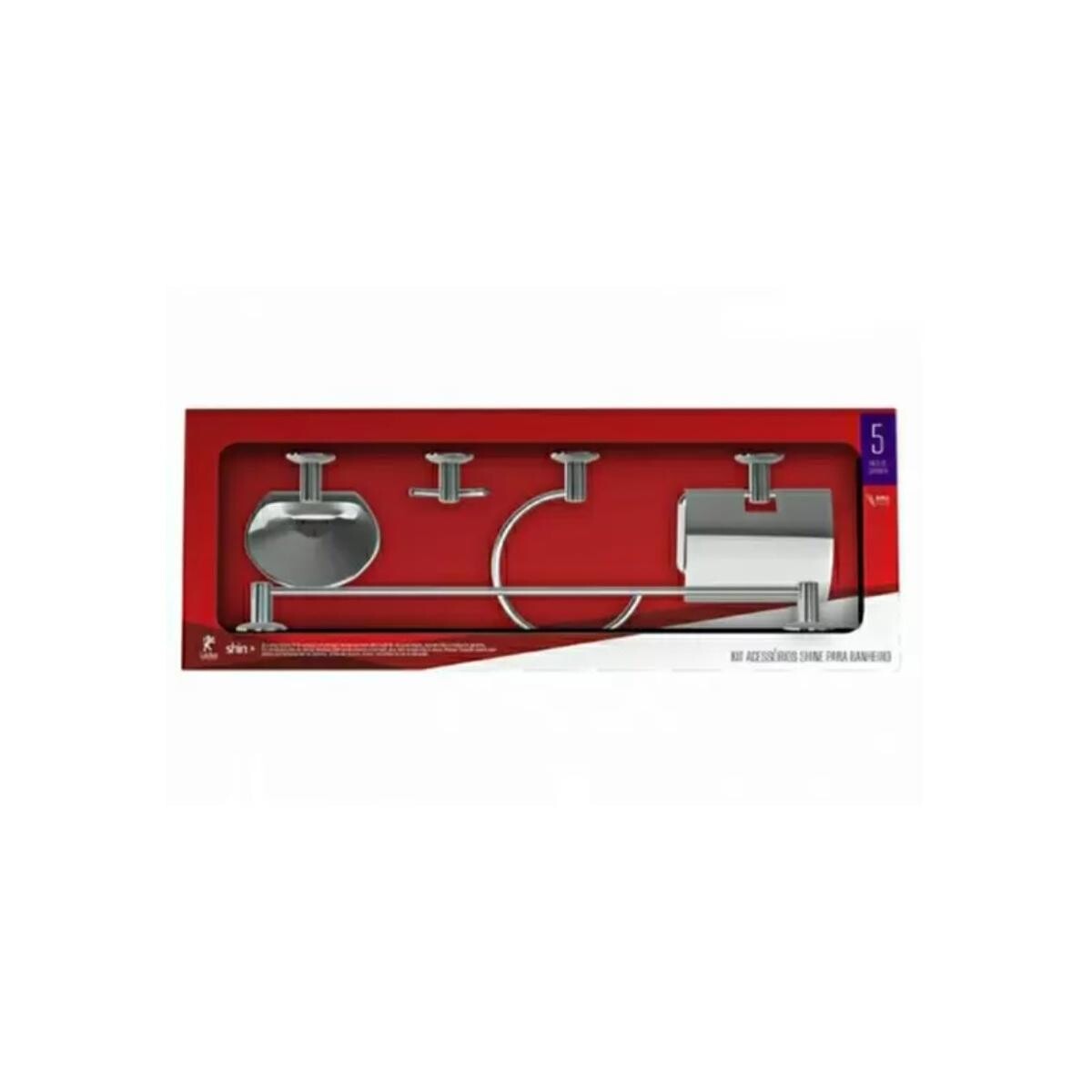 Kit Acessórios para Banheiro 5 Peças Shinethin Leao