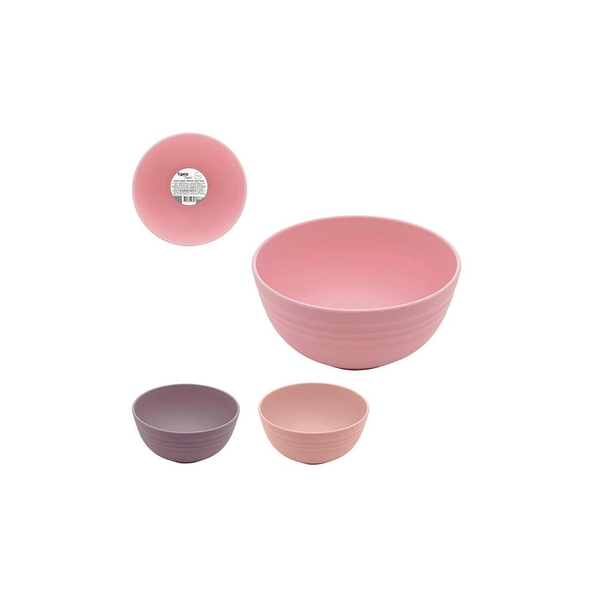 Kit com 04 Bowl de 600 Ml de Bambu Colorido Tigela Redonda C
