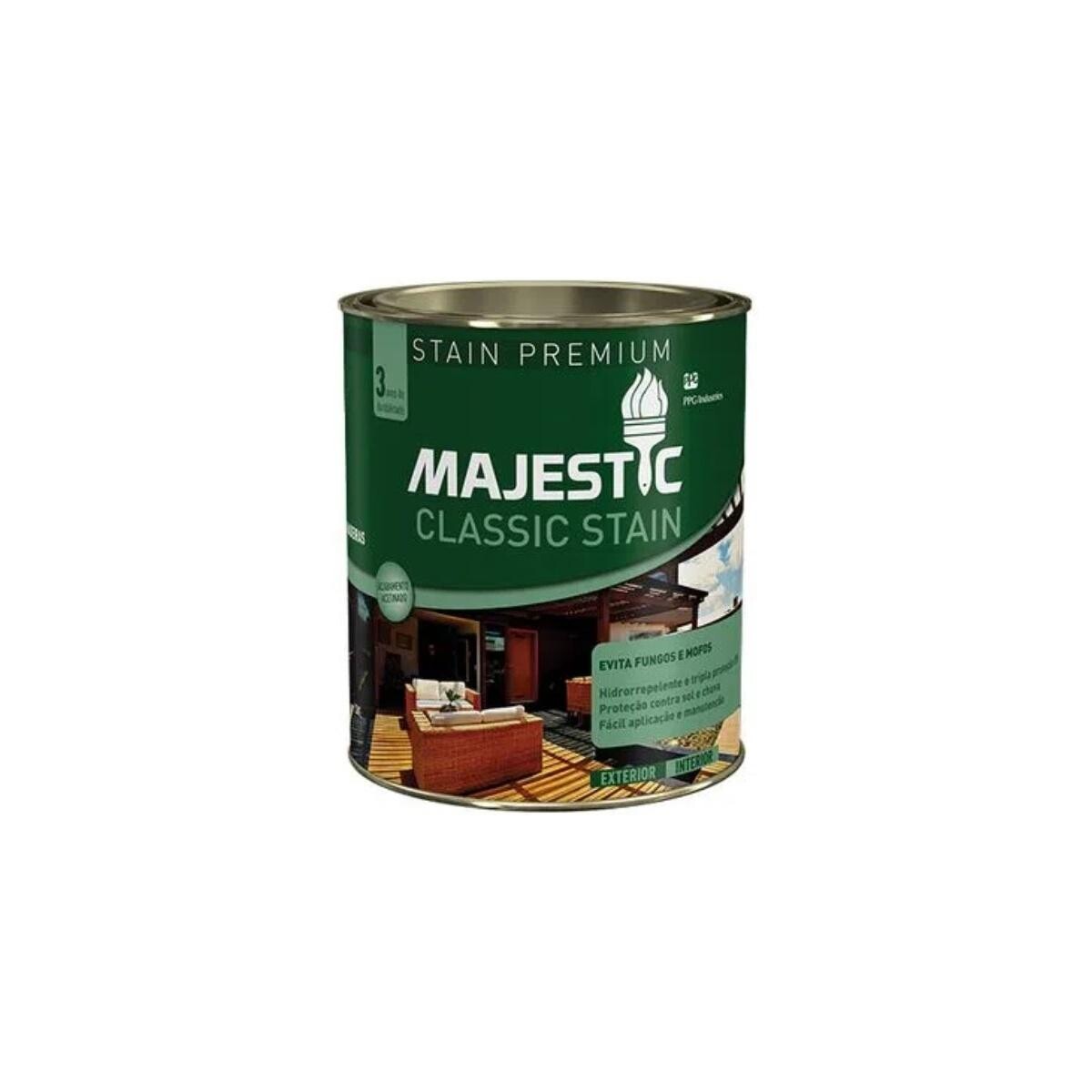 Stain Majestic Classic Nogueira 0,9l - Proteção e Beleza para Madeira