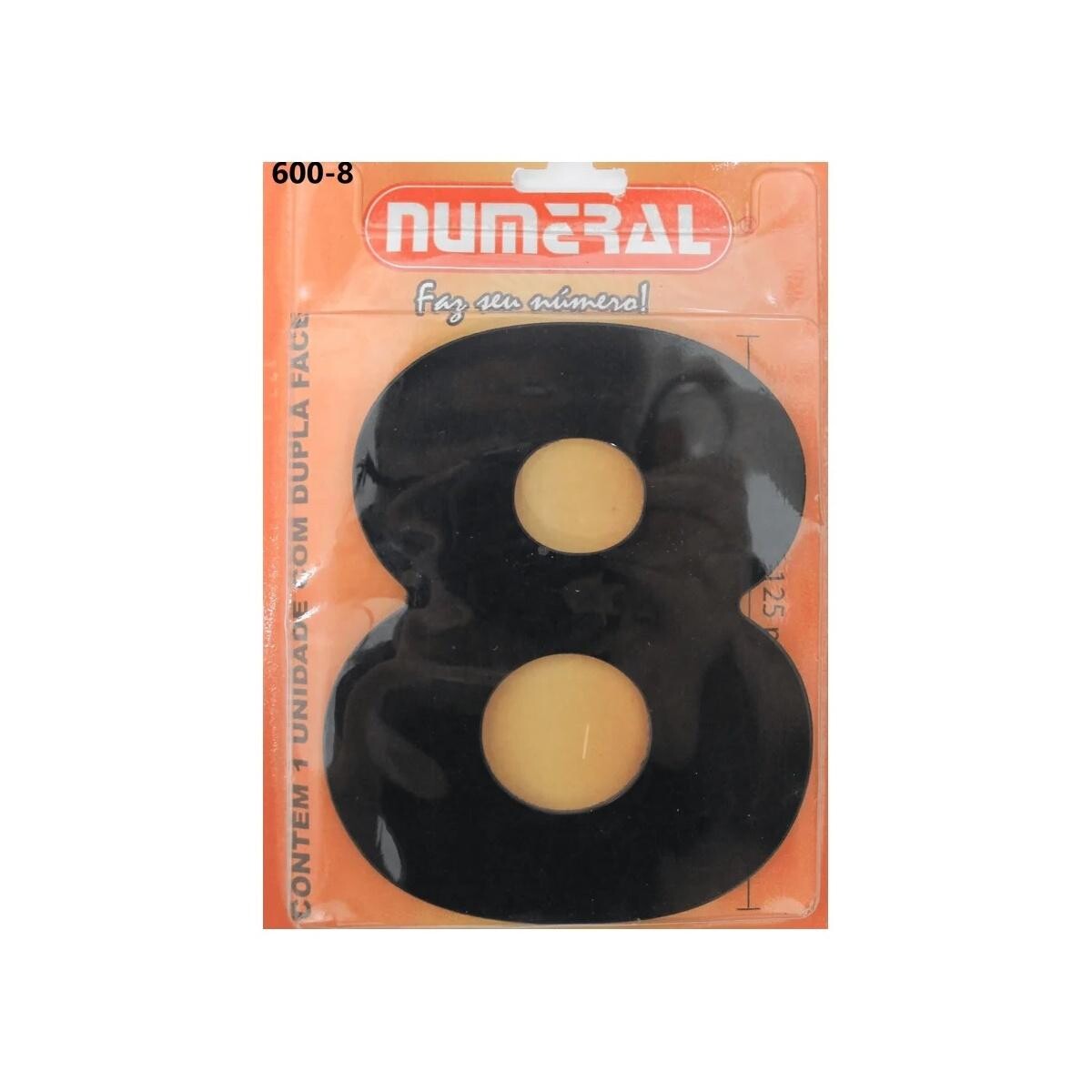 Número Residencial 3d 125mm Preto Nº 8 para Fachada