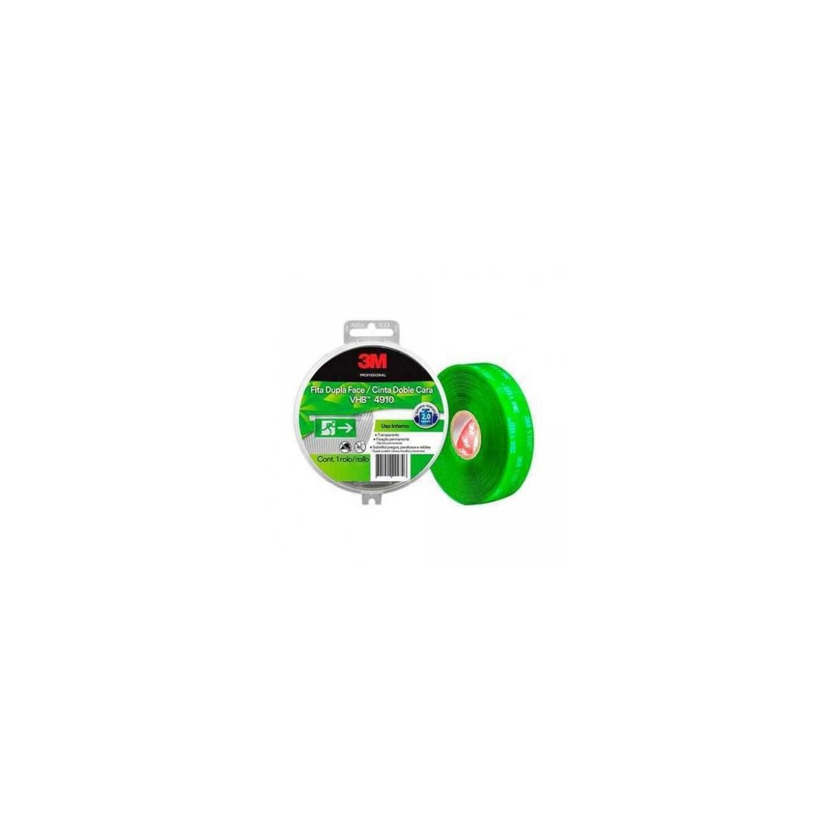 Fita Dupla Face Vhb 3m 4910 Transparente 19mmx5m | Fixação Forte