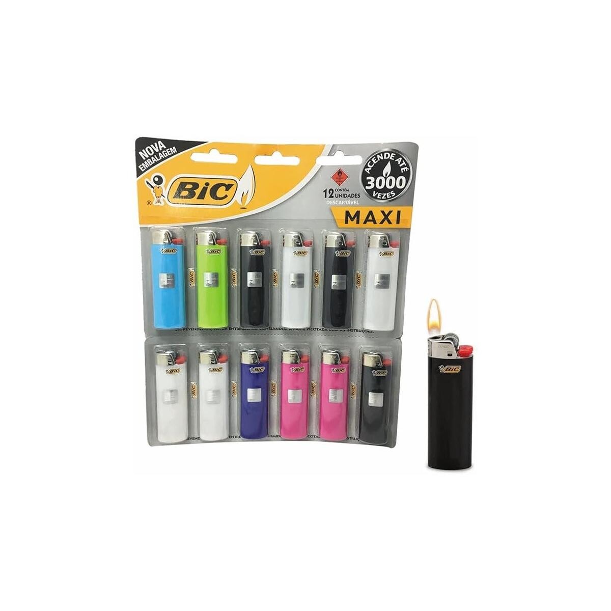 Isqueiro Descartável Bic Clássico - Chama Ajustável e Confiável