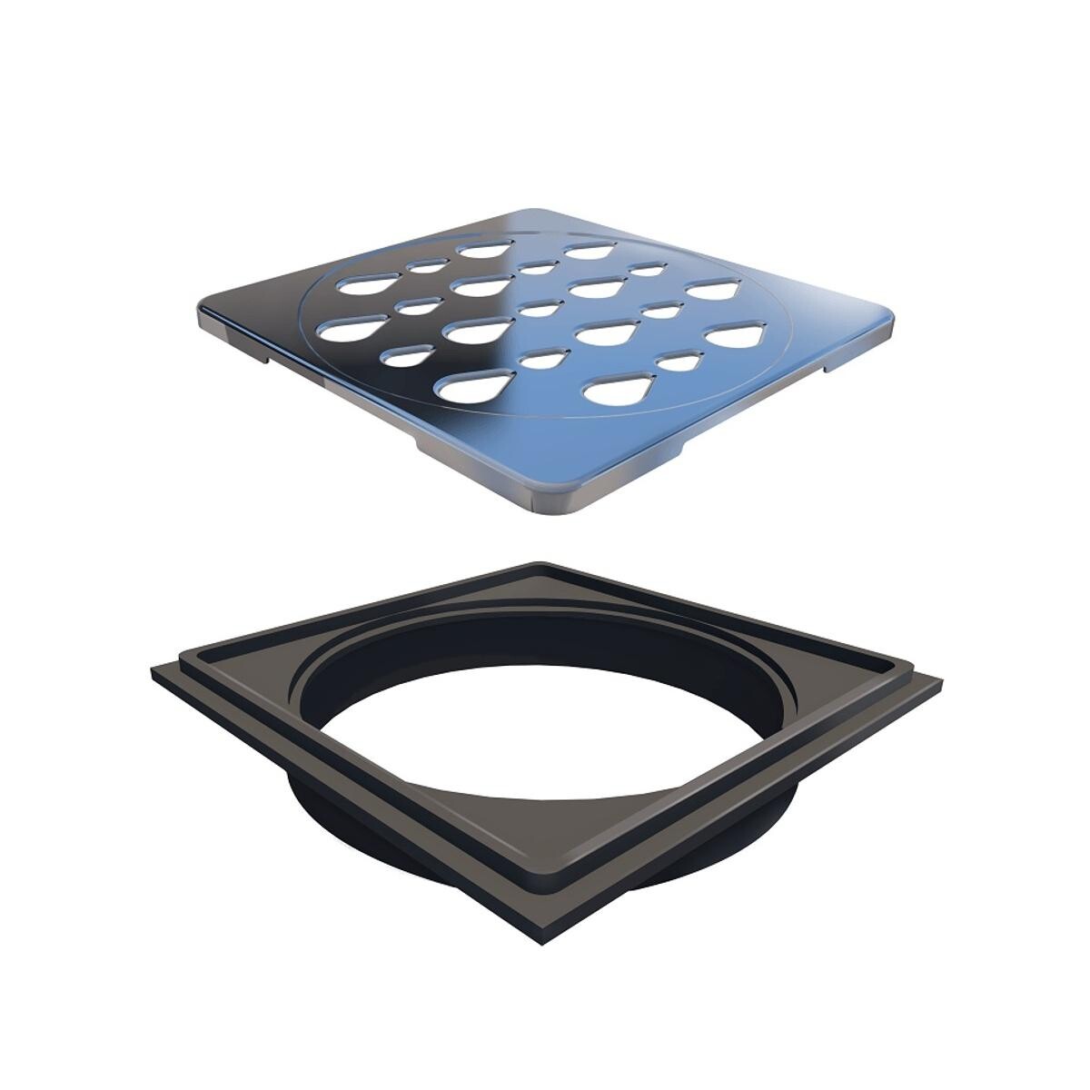 Grelha 10x10 Cm P/ Ralo Quadrado Inox Polido Novii 5203