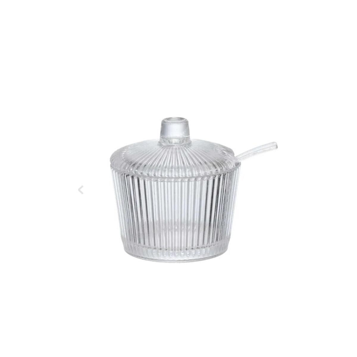 Açucareiro com Colher Vidro Grafite 200ml - Durabilidade e Elegância