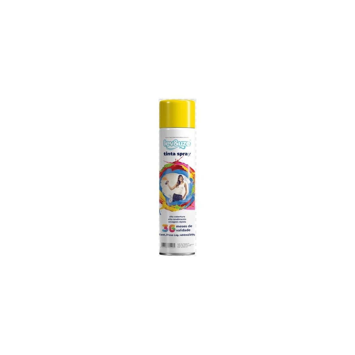 Tinta Spray Uso Geral Amarelo 400ml Lev&uze