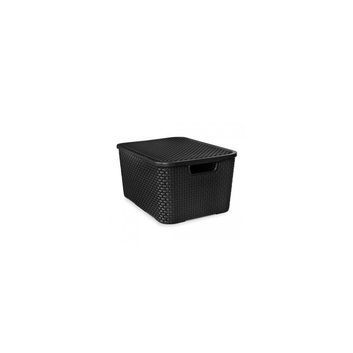 Caixa Organizadora Rattan Preta com Tampa 20l Arqplast 25598