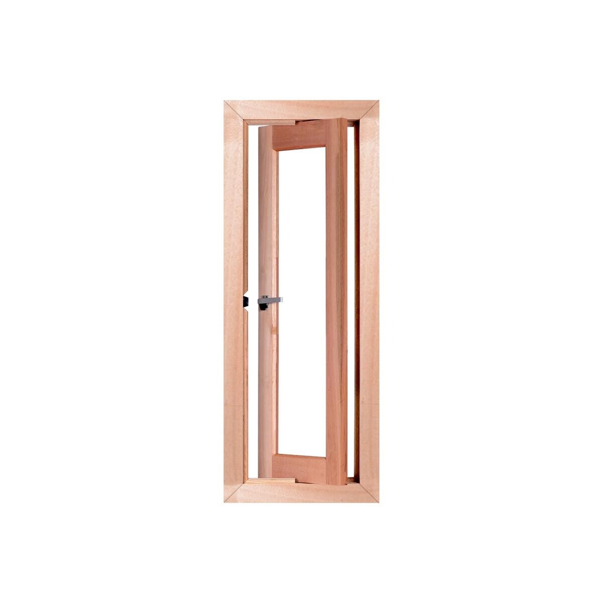 Janela Vitrô Pivotante Esel Madeira Eucalipto 30x100cm com Vidro Liso