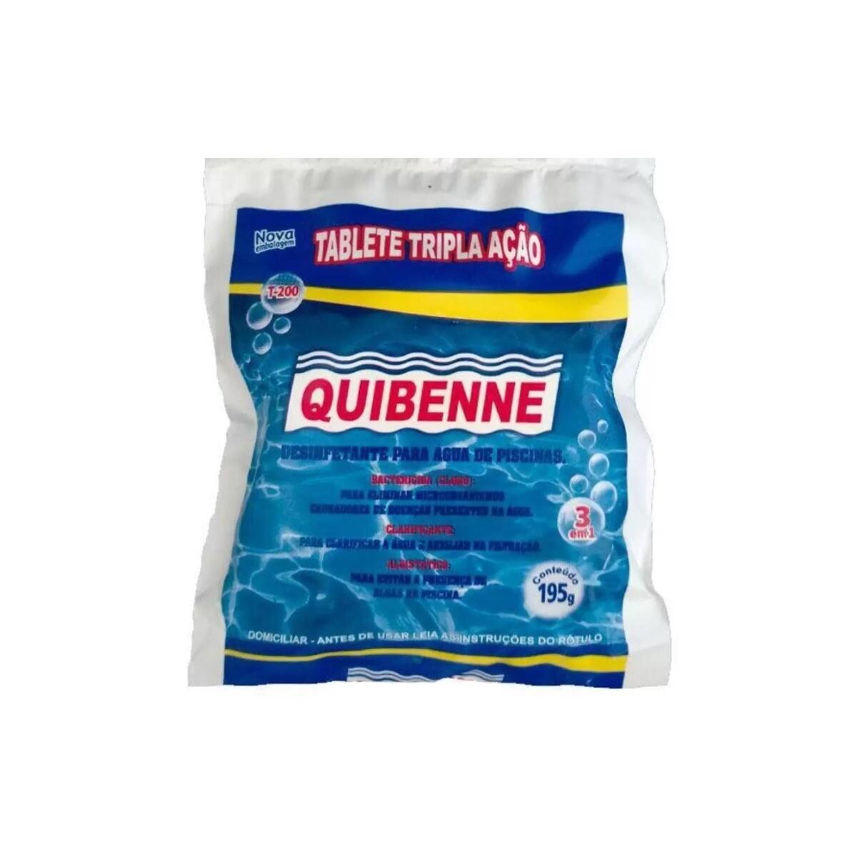 Tablete Tripla Ação Quibenne 195g para Piscina Completa