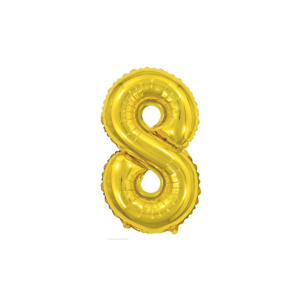 Balão Metalizado Nº 8 Make Dourado para Aniversário e Casame