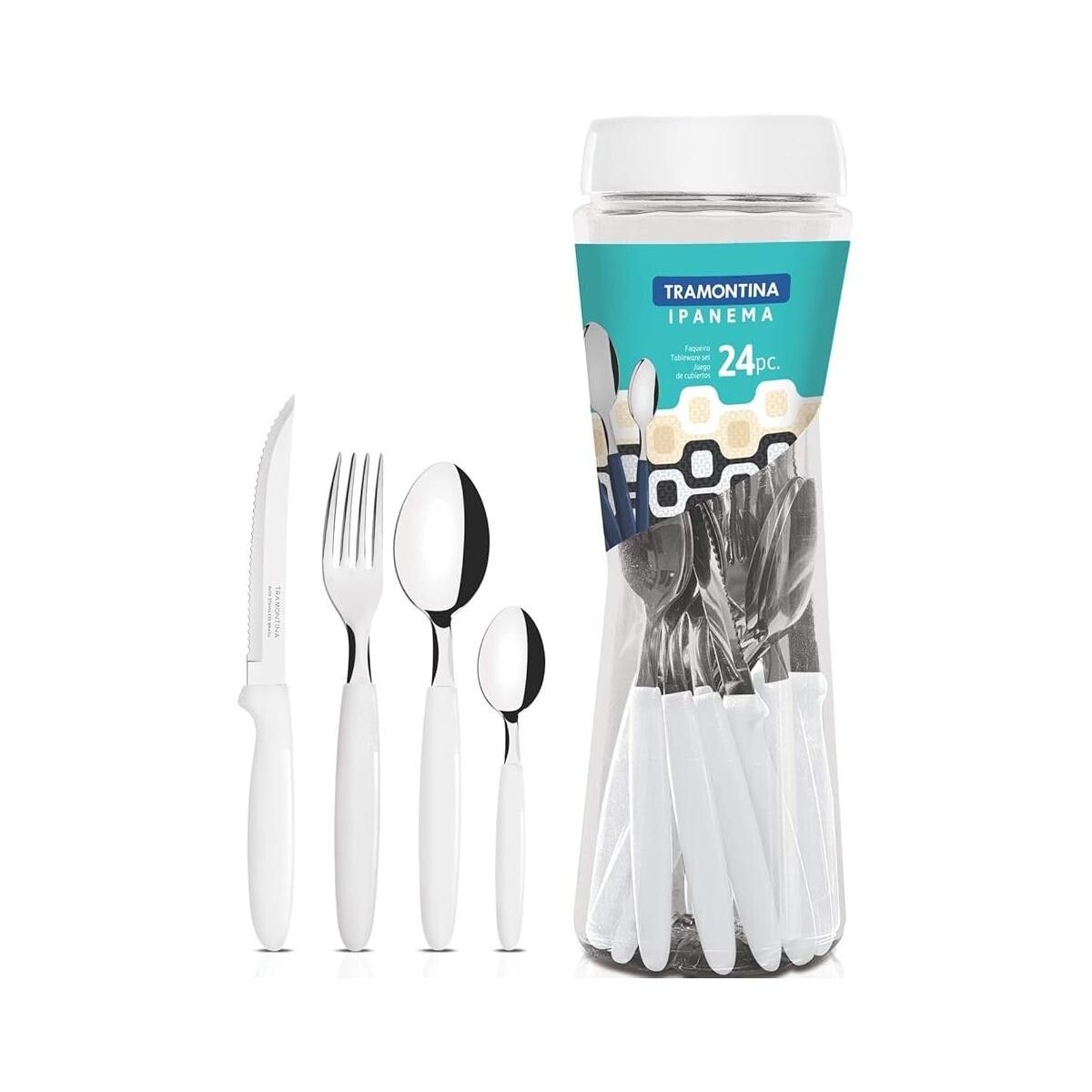 Faqueiro Tramontina Ipanema Branco 24 Peças Utensílios de Mesa