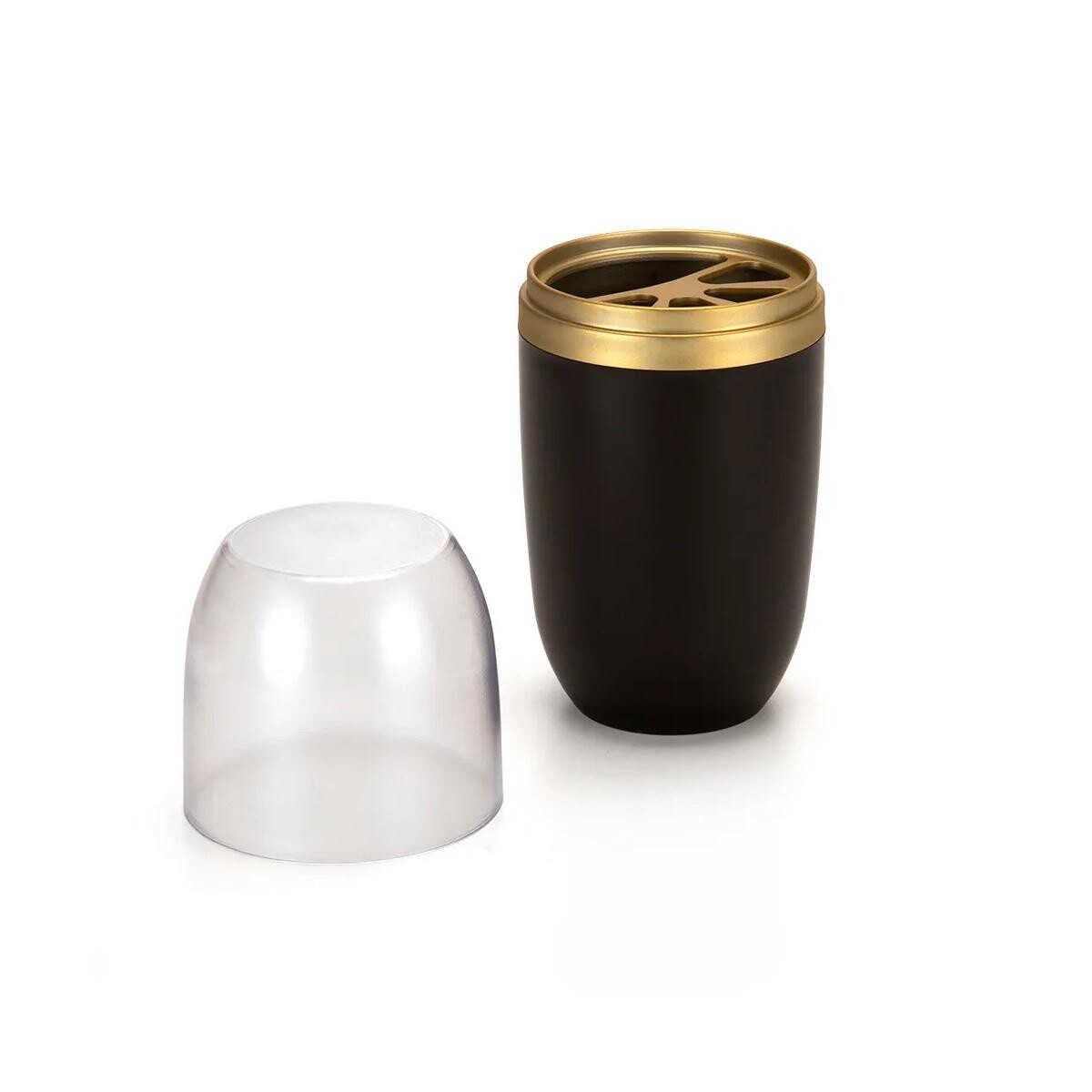 Porta Escovas e Creme Dental 500ml Transparente Pr - Organizador Banheiro