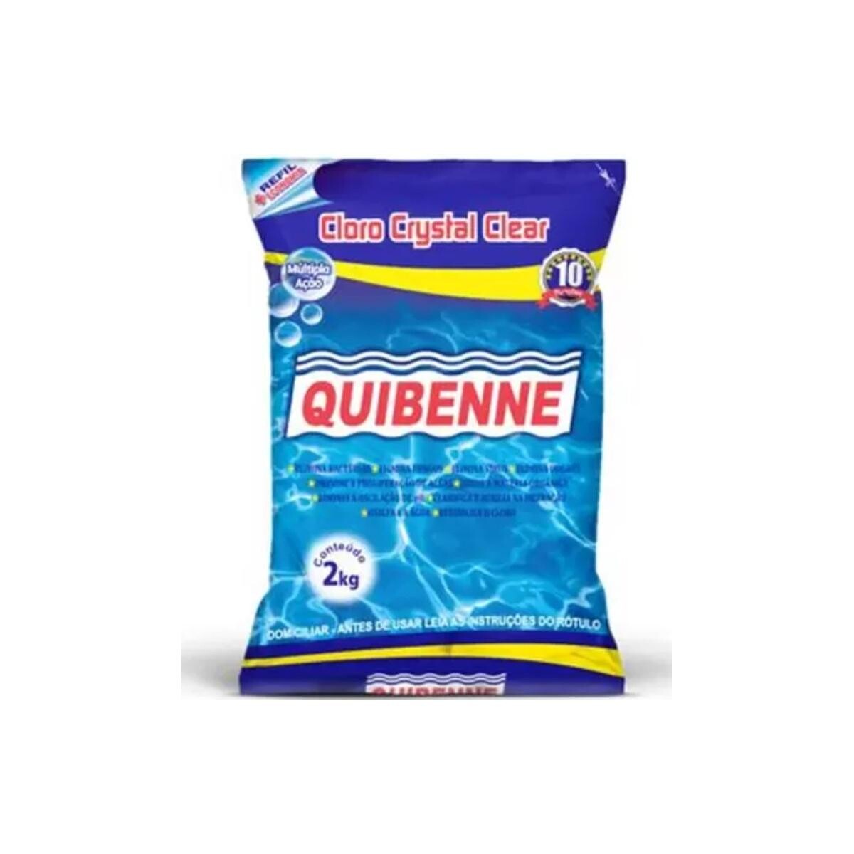 Cloro Granulado Crystal Clear Quibenne 2kg para Piscina