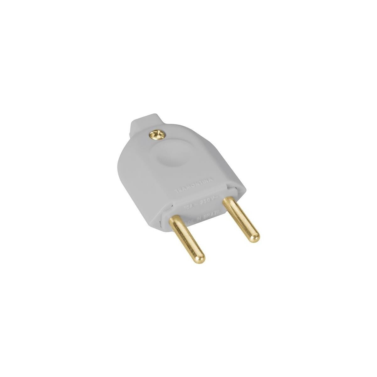 Plug Macho Elétrico Tramontina Cinza | Padrão Abnt
