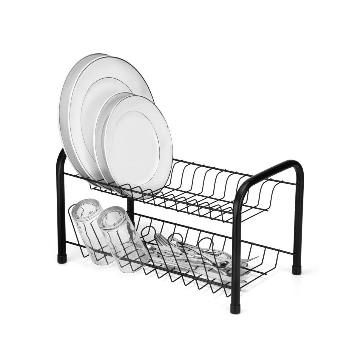 Escorredor de Louça Berço com Porta Copos Black - Cozinha Premium Durável