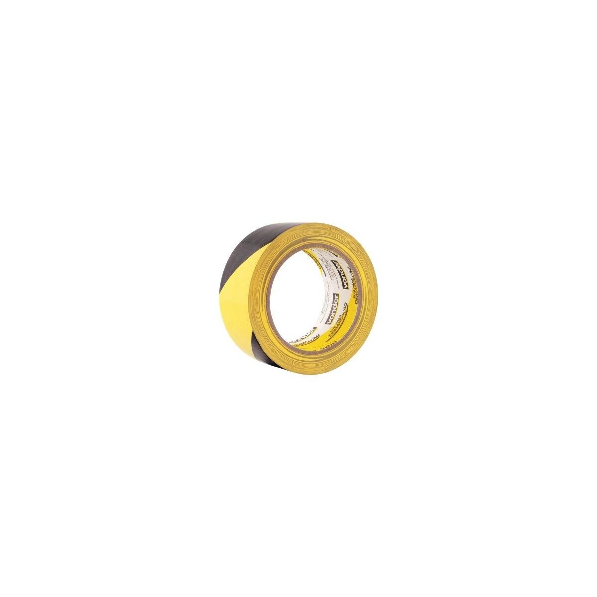 Fita Demarcação Adesiva Vonder Amarela/preta 48mm X 30m