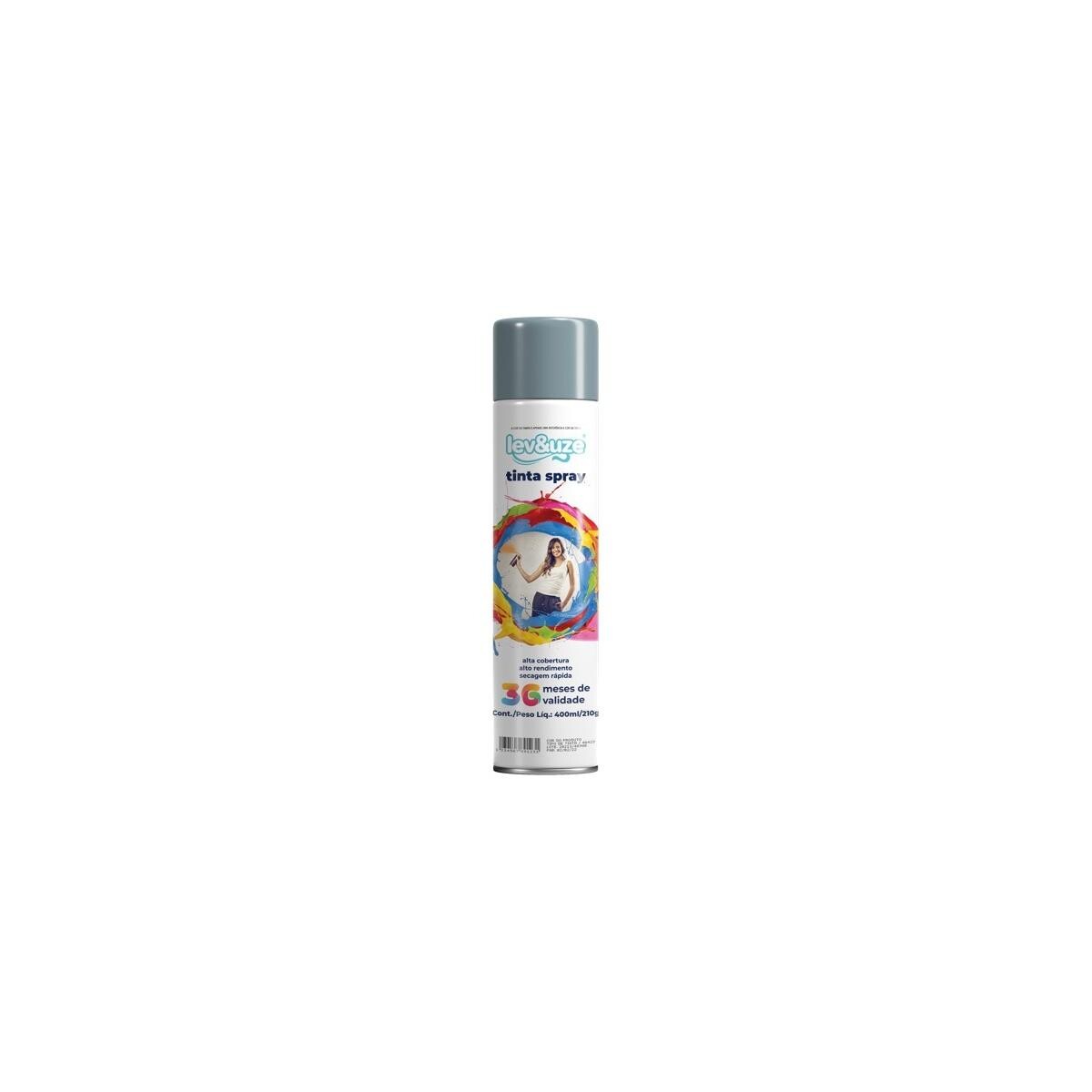 Tinta Spray Alta Temperatura Alumínio Lev&uze 400ml