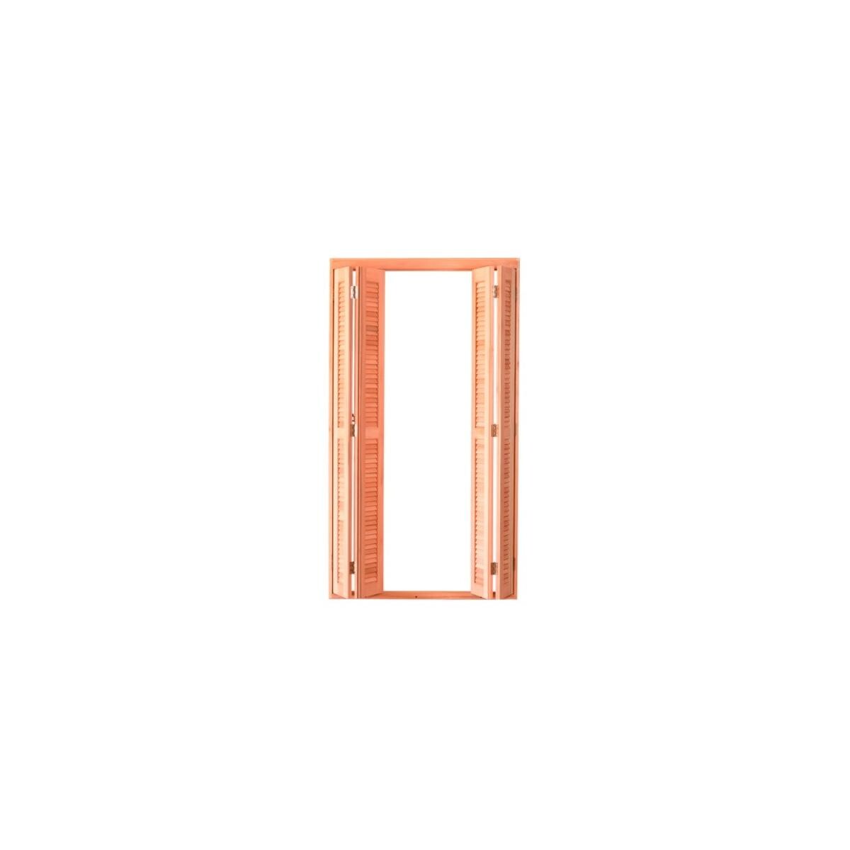Porta Sacada Esel Pe541 Eucalipto Pantográfica 120x216cm Vidro Liso