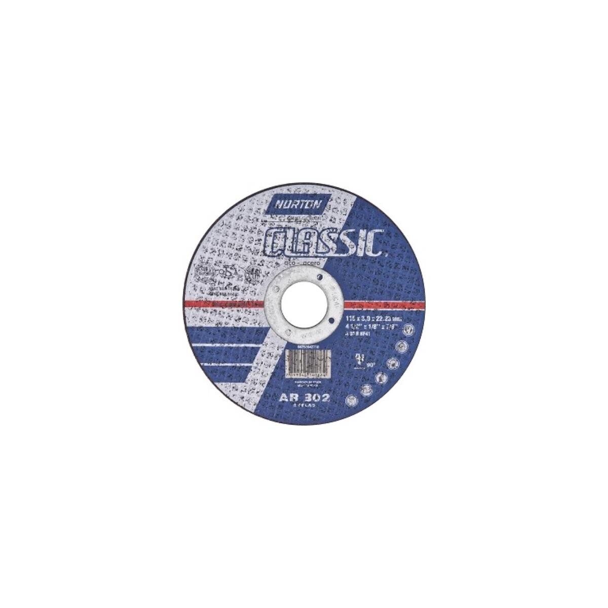 Disco de Corte Norton Classic 4-1/2" 3,0mm para Metal e Aço