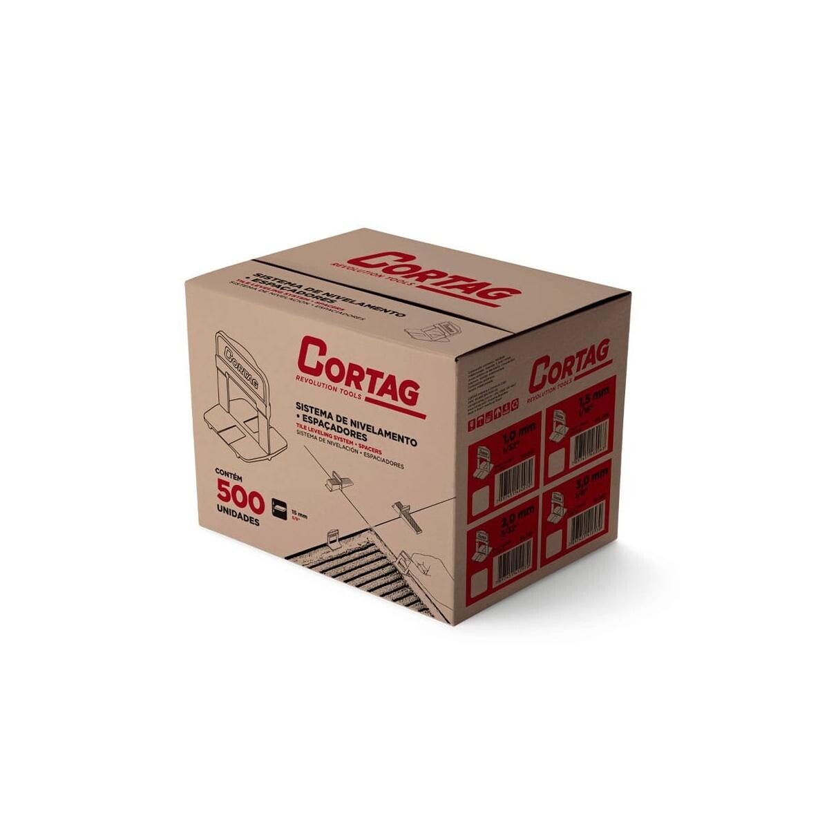 Espaçador e Nivelador P/piso 2,0 Mm com 500 Pçs Smart Cortag