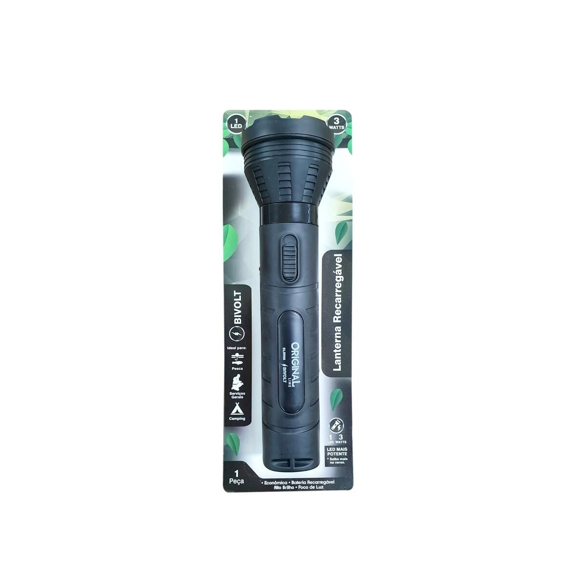 Lanterna Led Recarregável 3w Bivolt – Iluminação Potente e Durável